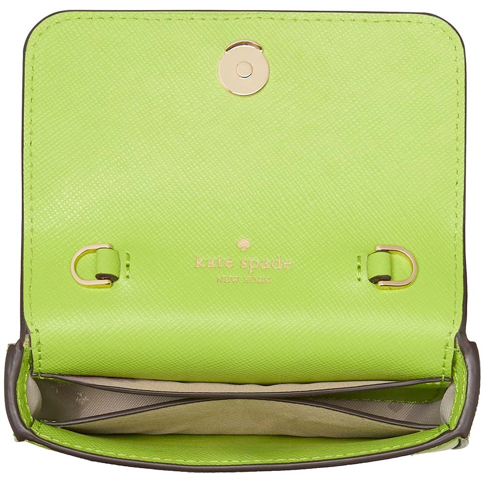 Kate Spade Madison Card Case Crossbody Grasshopper Green # KK937