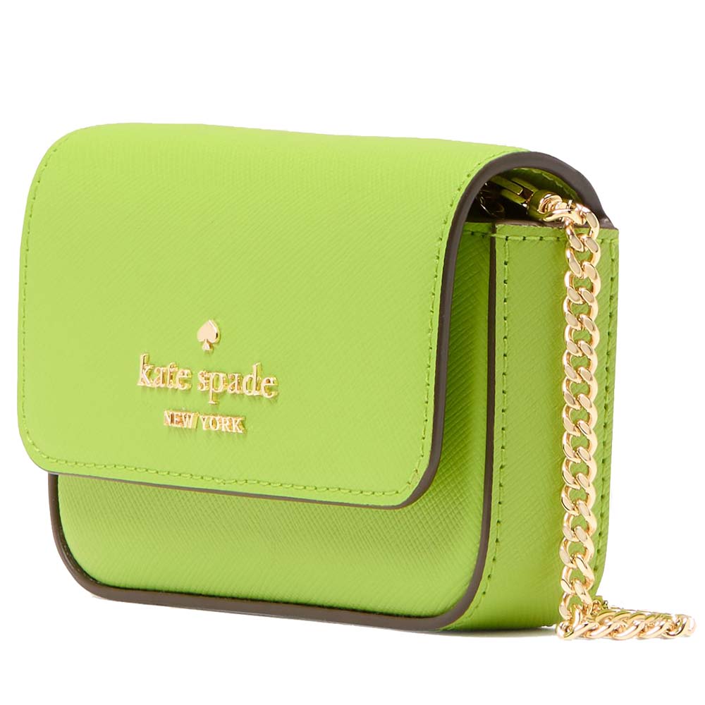 Kate Spade Madison Card Case Crossbody Grasshopper Green # KK937