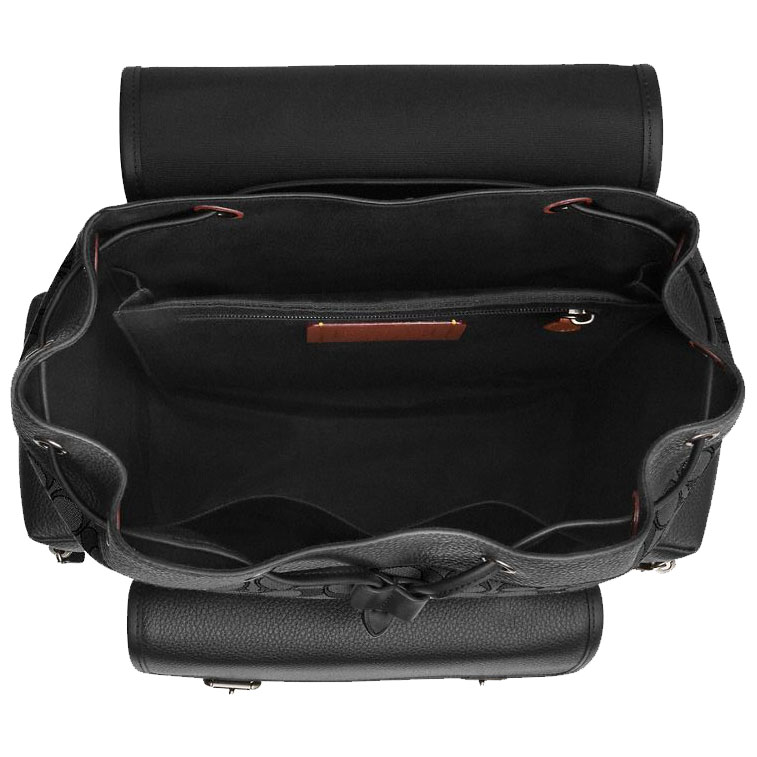 Coach Sprint Backpack In Signature Jacquard Silver Charcoal Black # CBM50