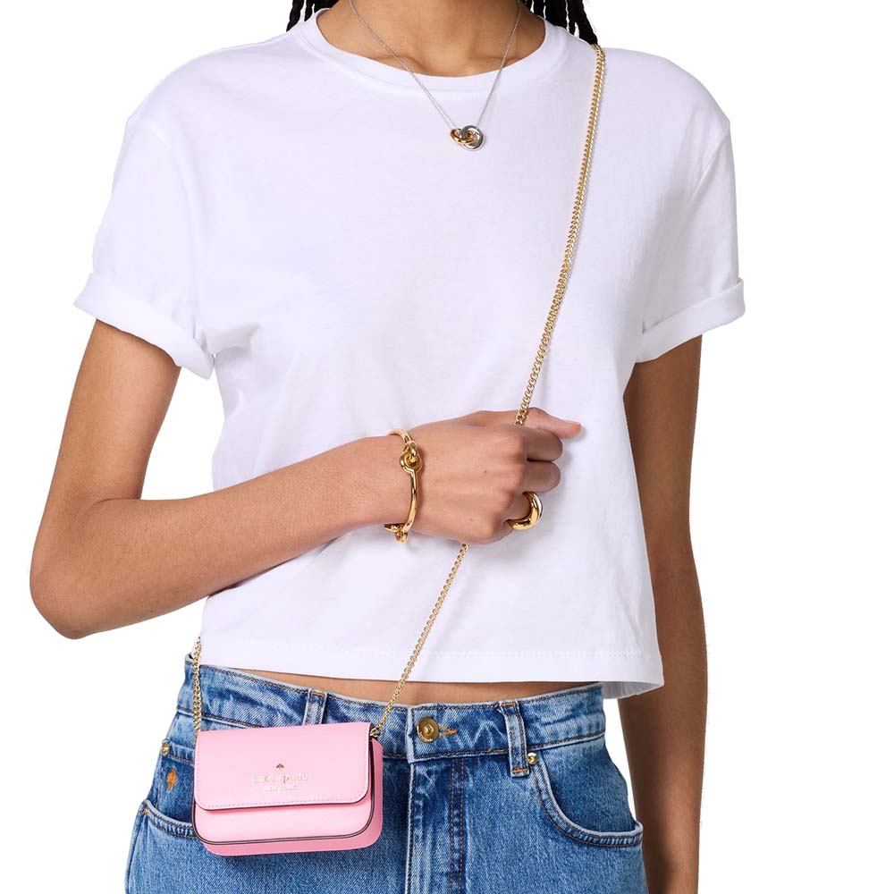 Kate Spade Madison Card Case Crossbody Pink Apple # KK937
