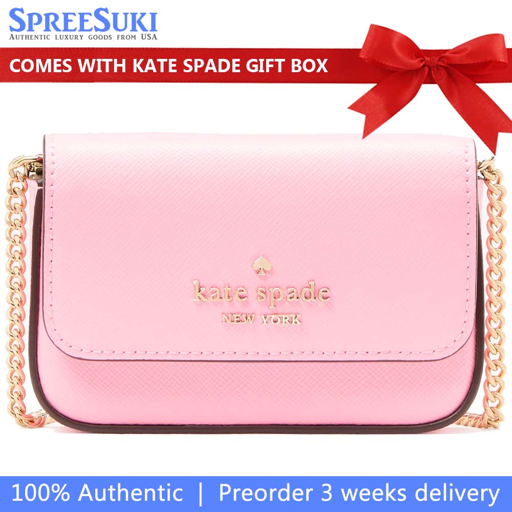 Kate Spade Madison Card Case Crossbody Pink Apple # KK937