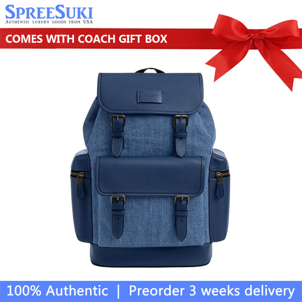 Coach Sprint Backpack Denim Deep Blue # CBI76