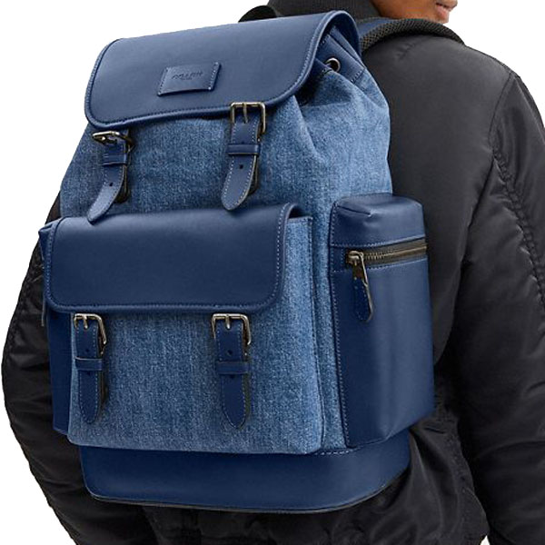 Coach Sprint Backpack Denim Deep Blue # CBI76