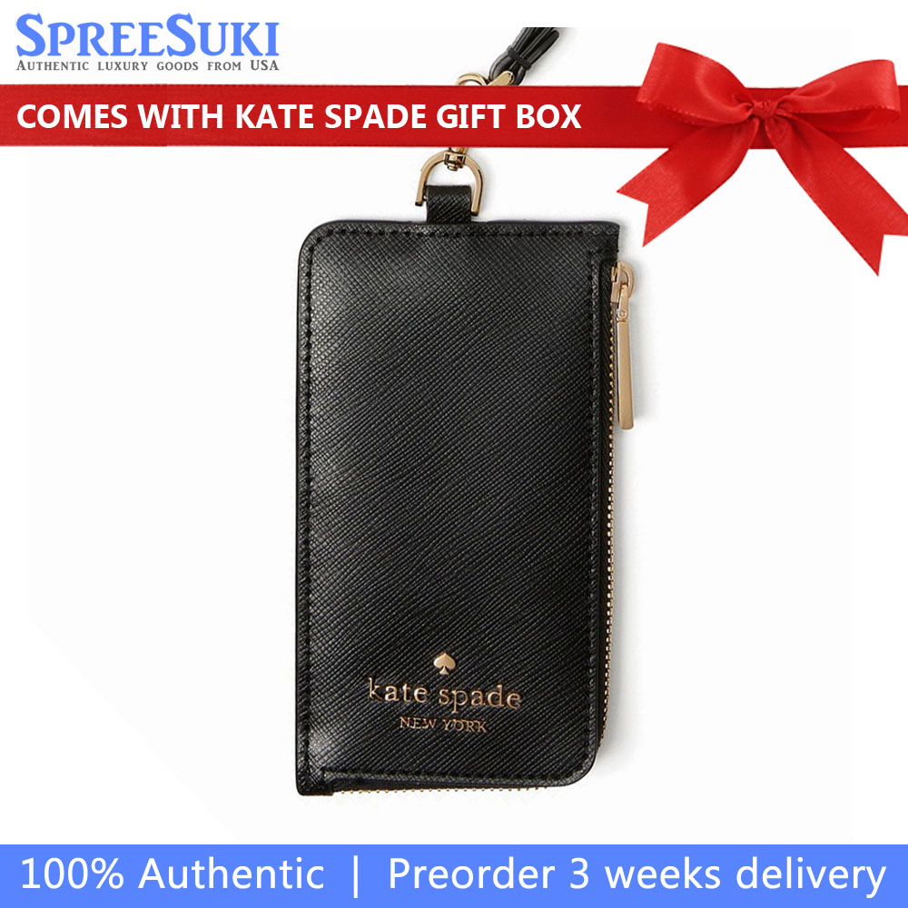 Kate Spade Madison Card Case Lanyard Black # KC573