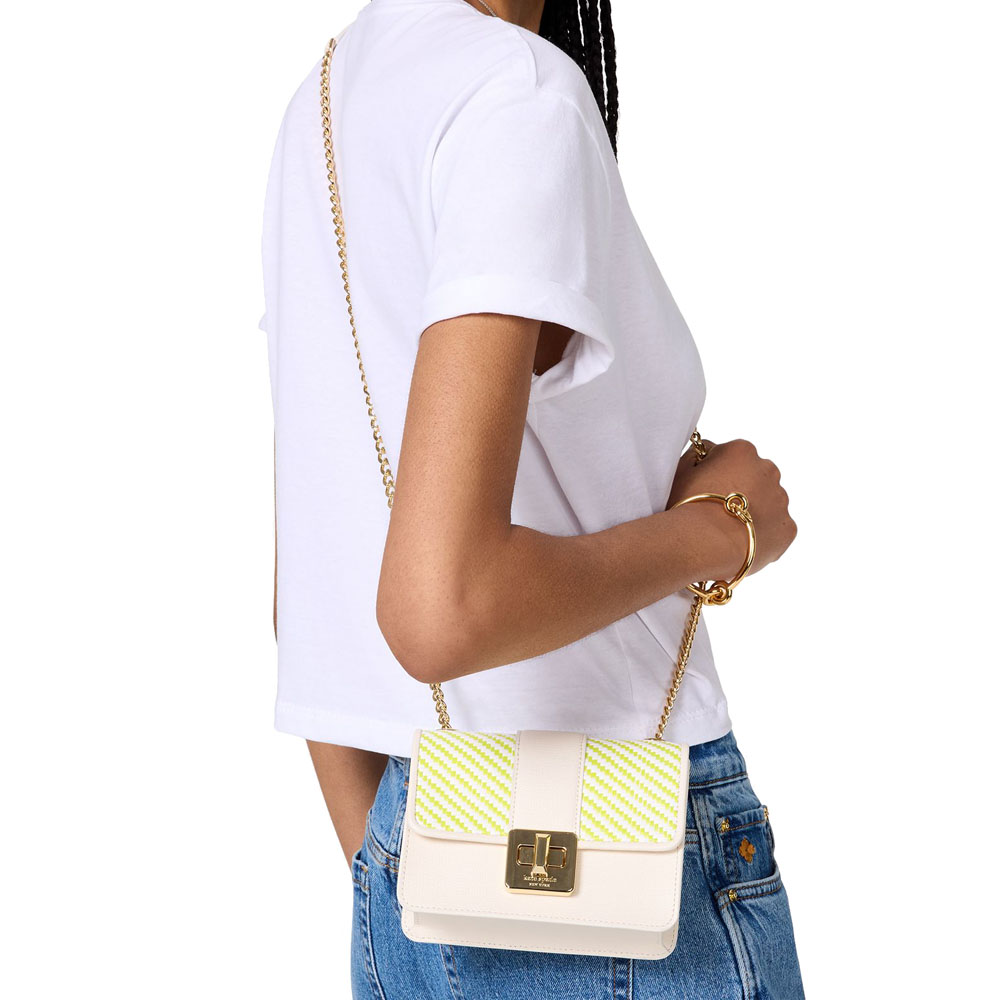 Kate Spade Phoebe Turnlock Mini Flap Crossbody Lime Squishy Multi # KK920
