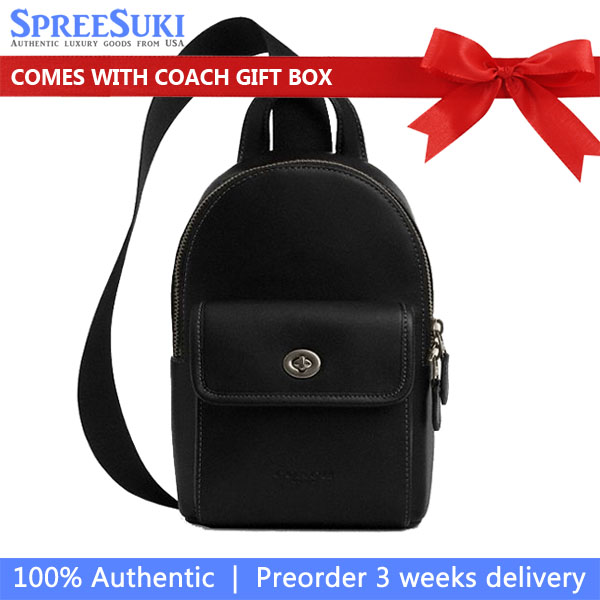 Coach Small Turnlock Sling Pack Gunmetal Black # CAJ28