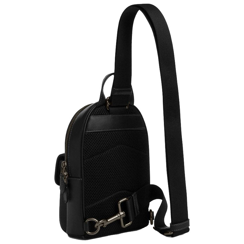Coach Small Turnlock Sling Pack Gunmetal Black # CAJ28