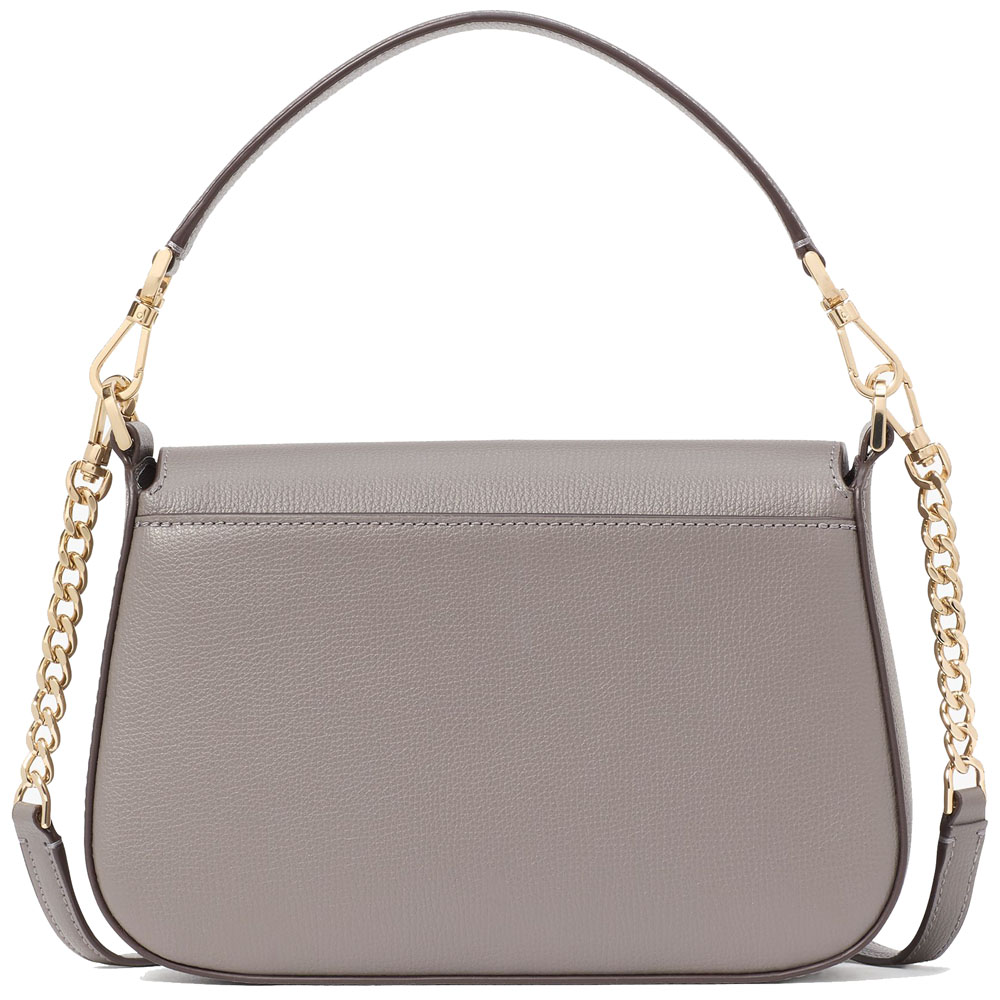 Kate Spade Crossbody Bag Sling Shoulder Bag Phoebe Refined Grain Leather Flap Hare Grey # KF554