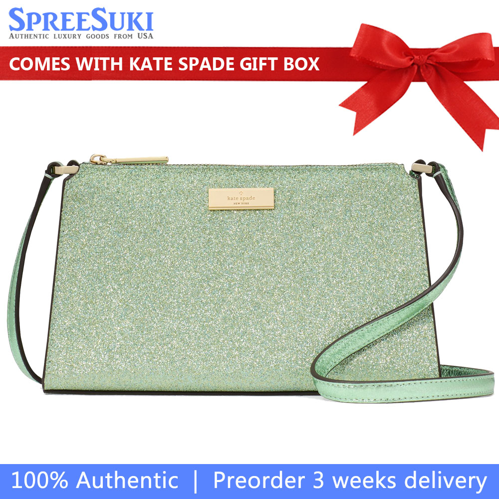 Kate Spade Kenzie Glitter Mini Crossbody Seawater # KK325
