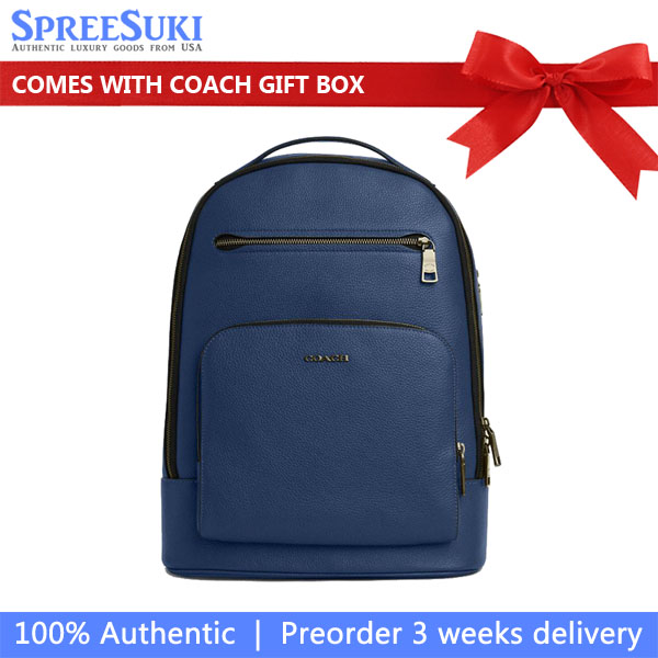 Coach Ethan Backpack Gunmetal Deep Blue # CZ391