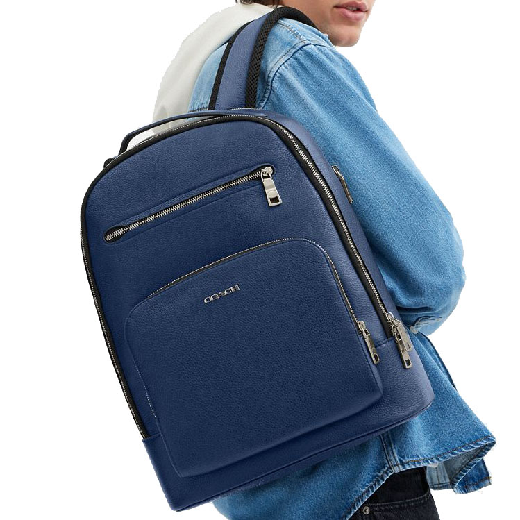 Coach Ethan Backpack Gunmetal Deep Blue # CZ391