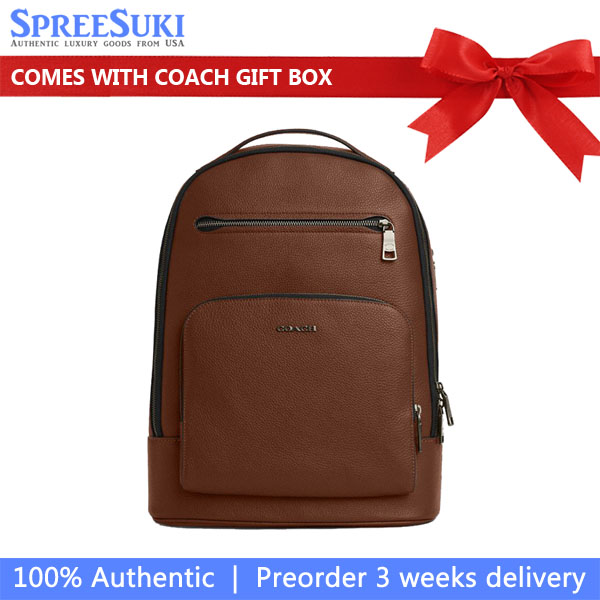 Coach Ethan Backpack Gunmetal Saddle # CZ391