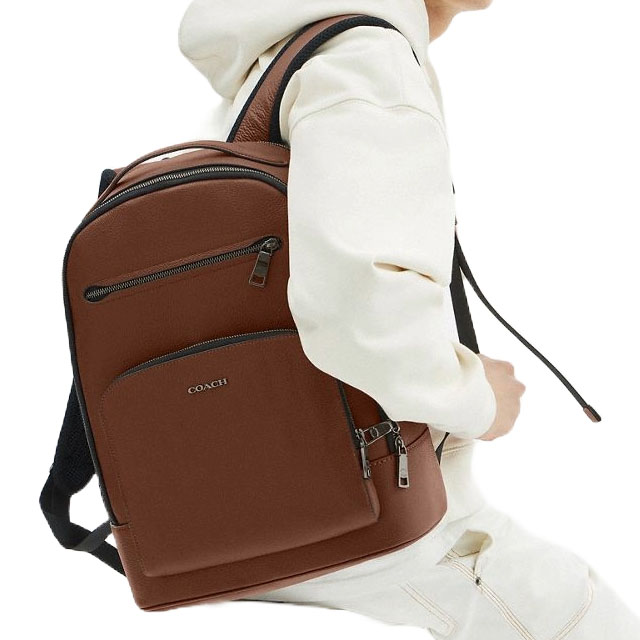 Coach Ethan Backpack Gunmetal Saddle # CZ391