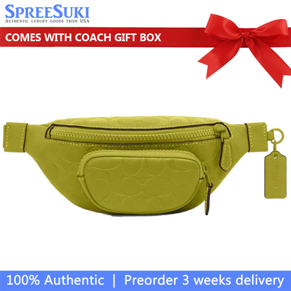Coach Sprint Belt Bag 24 In Signature Leather Chartreuse # CH073