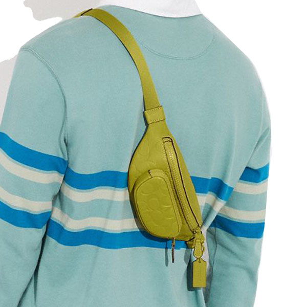 Coach Sprint Belt Bag 24 In Signature Leather Chartreuse # CH073