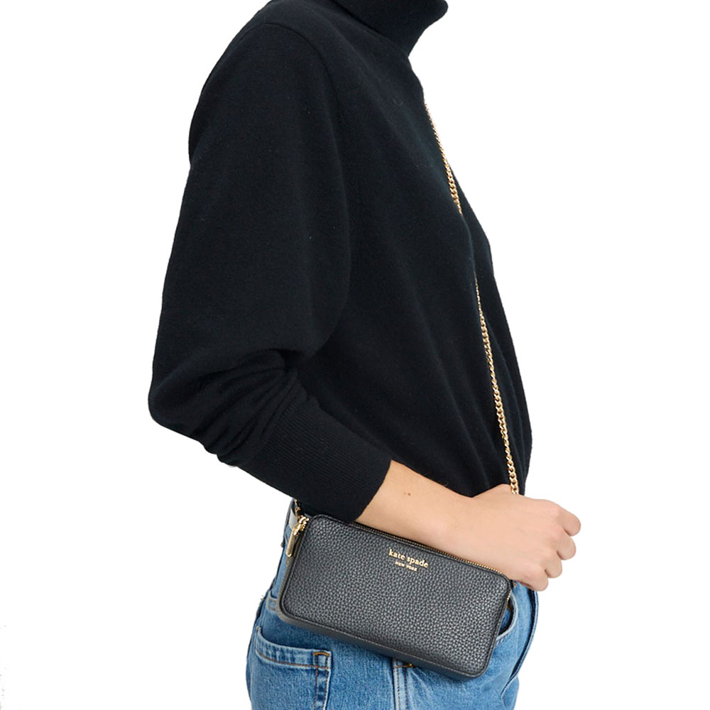 Kate Spade Taylor Double Zip Crossbody Black # KI703