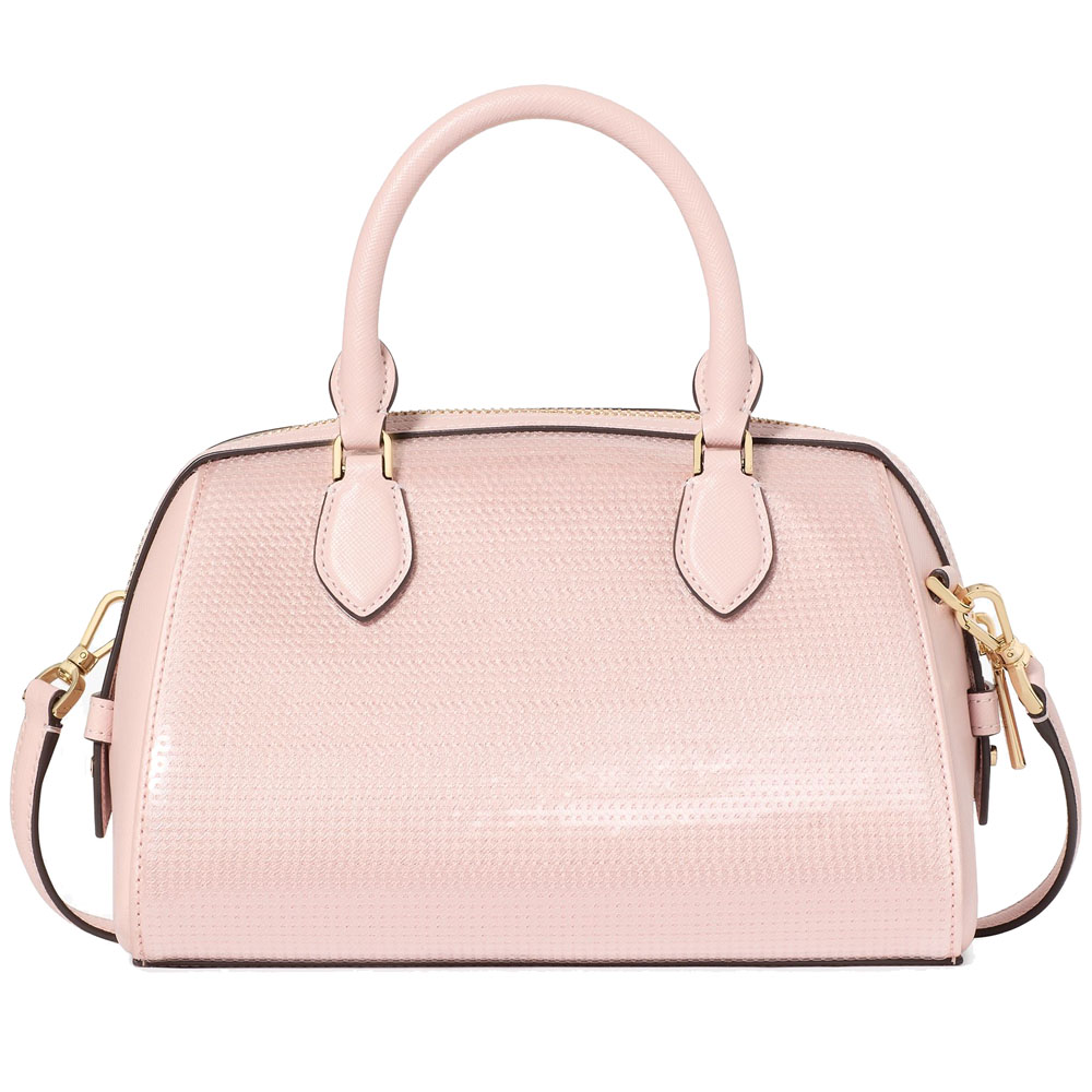 Kate Spade Madison Satin Sequin Small Dolly Duffle Rose Smoke # KK232