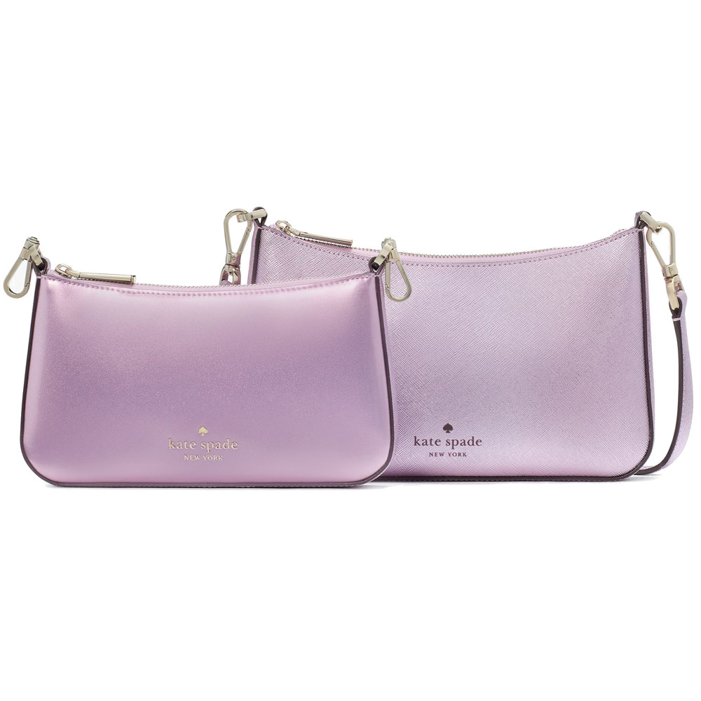 Kate Spade Duet Patent Crossbody Duo Quartz Pink # KJ000