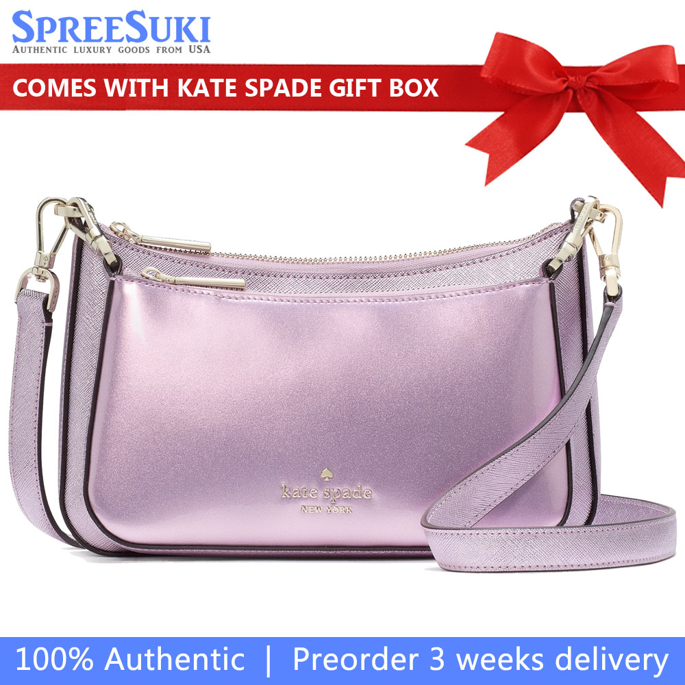 Kate Spade Duet Patent Crossbody Duo Quartz Pink # KJ000