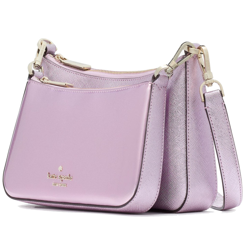 Kate Spade Duet Patent Crossbody Duo Quartz Pink # KJ000