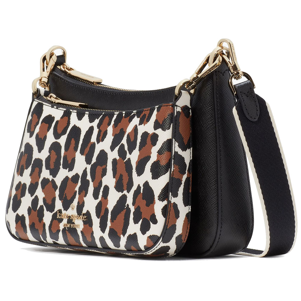 Kate Spade Duet Leopard Small Crossbody Cream Multi # KH761