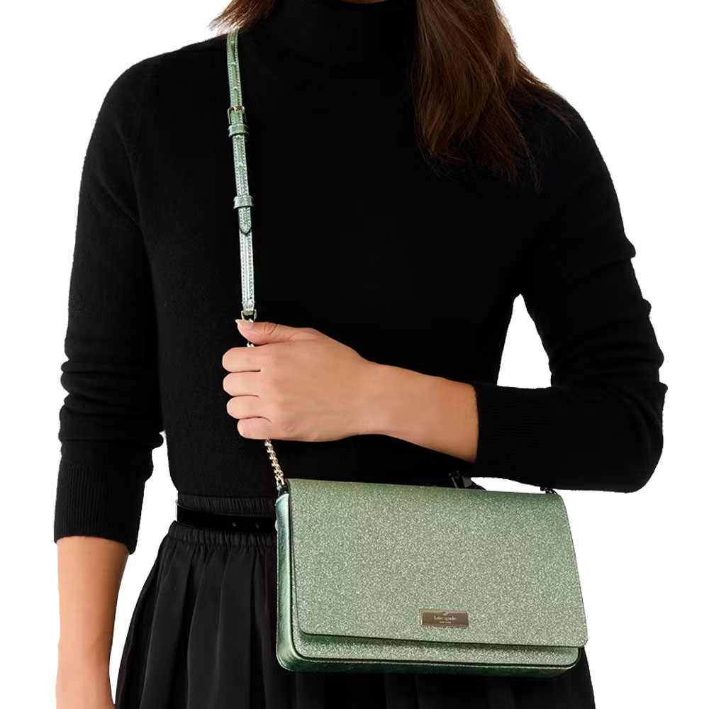Kate Spade Kenzie Glitter Small Convertible Crossbody Seawater # KK330