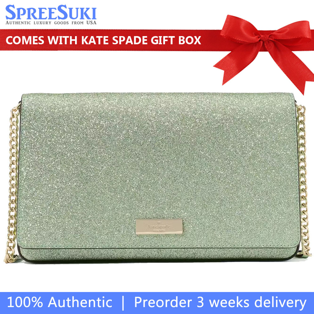 Kate Spade Kenzie Glitter Small Convertible Crossbody Seawater # KK330