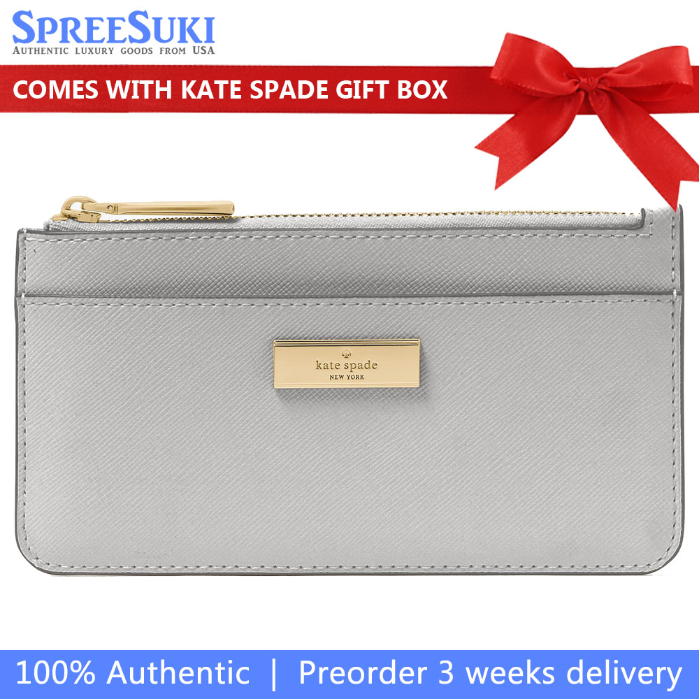 Kate Spade Kenzie Limited Edition Large Slim Card Holder Platinum Grey # KI985