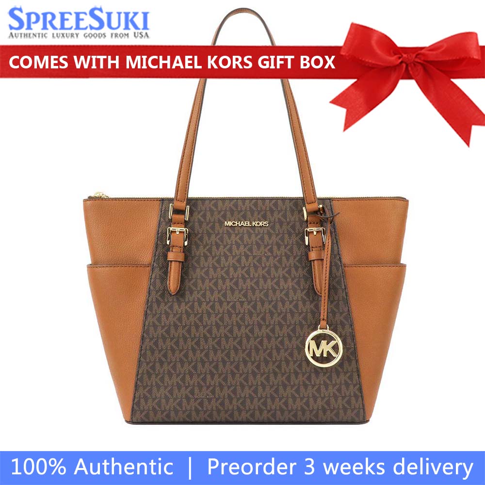 Michael Kors Charlotte Large Top Zip Tote Brown # 35T0GCFT3B