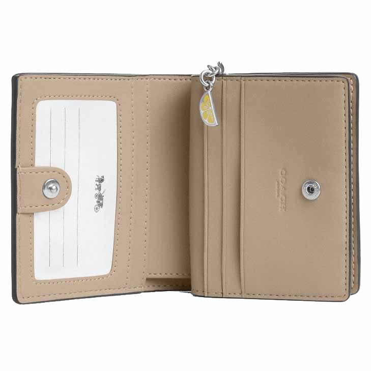 Coach Snap Wallet With Lemon Print Garden Glade Multi # CAP19