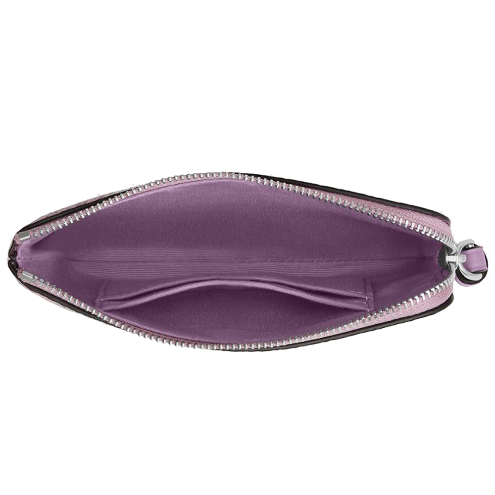 Coach Corner Zip Wristlet With Floral Print Silver Lily Multi # CBP28
