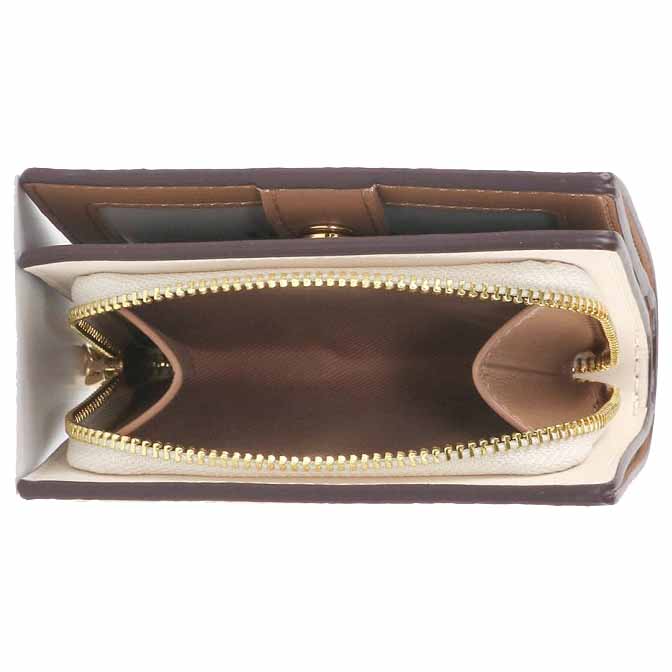 Coach Small Wallet Snap Wallet Signature Canvas Sand Chalk # CW789