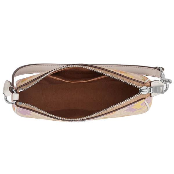 Coach Nolita 19 In Signature Canvas With Floral Print Silver Sand Multi # CBM73