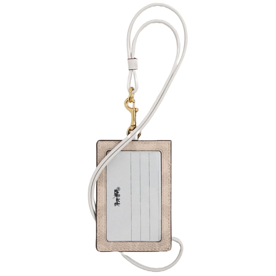 Coach Lanyard Id Signature Canvas Card Holder Card Case Card Holder Sand Chalk # CZ285