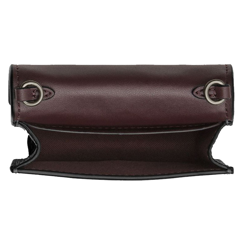 Coach Mini Wallet On A Chain With Floral Applique Gunmetal Black # CAL71