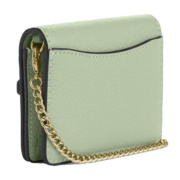 Coach Mini Wallet On A Chain With Floral Applique Light Pistachio # CAL71