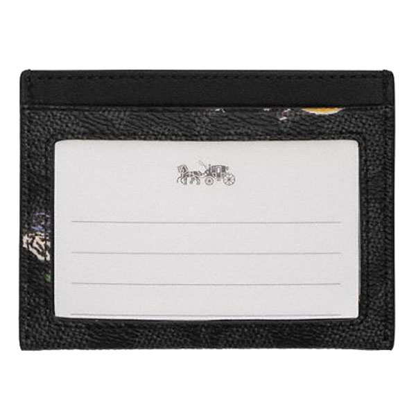 Coach Slim Id Card Case With Surf Print Charcoal Multi # CBJ93