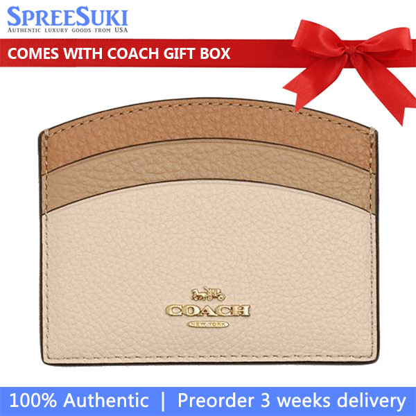 Coach Curve Card Case Ivory Multi # CU137