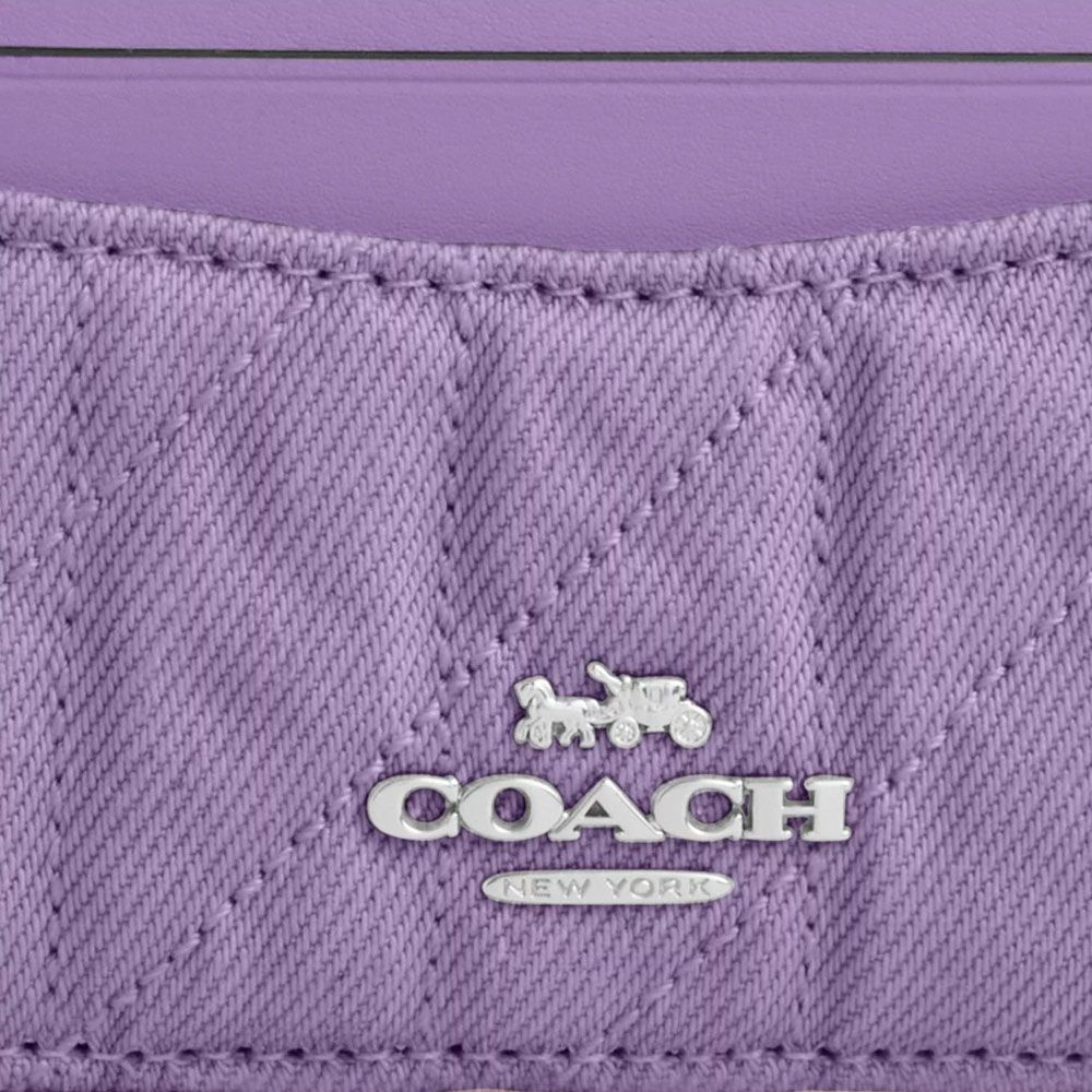 Coach Slim Id Card Case Silver Iris # CBR13