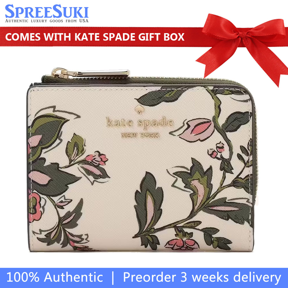 Kate Spade Madison Floral Medium Bifold Wallet Meringue Multi # KL865