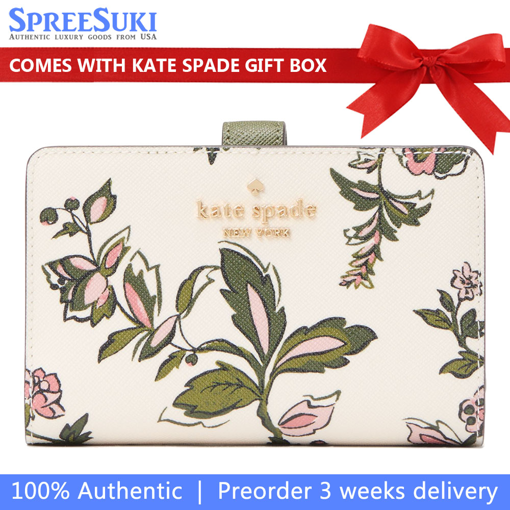 Kate Spade Madison Floral Medium Bifold Wallet Meringue Multi # KL867