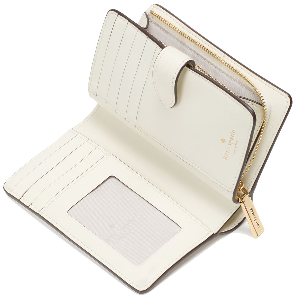 Kate Spade Boxed Madison Perforated Medium Bifold Wallet Meringue # KK960