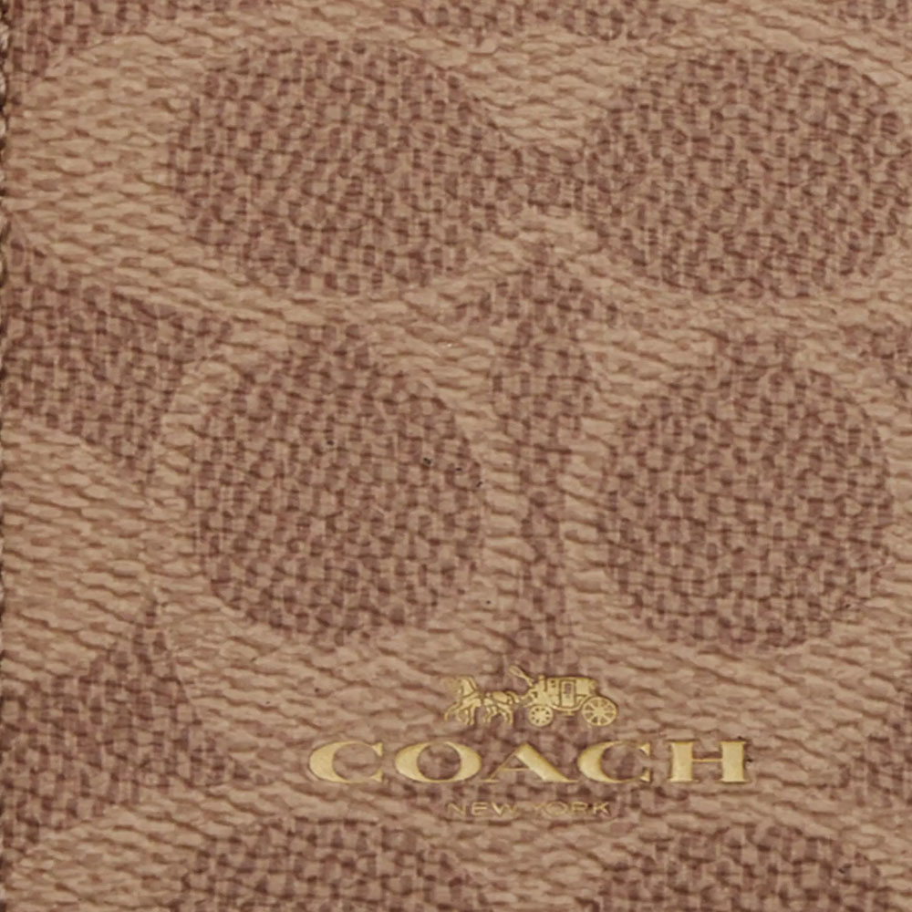 Coach Crossgrain Leather Id Lanyard Tan Brown # 57311