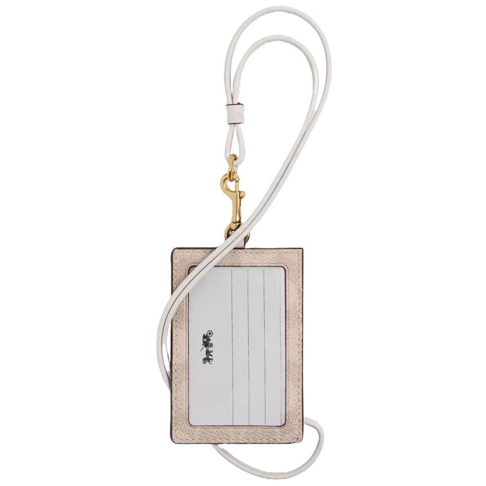 Coach Crossgrain Leather Id Lanyard Sand Chalk # 57311