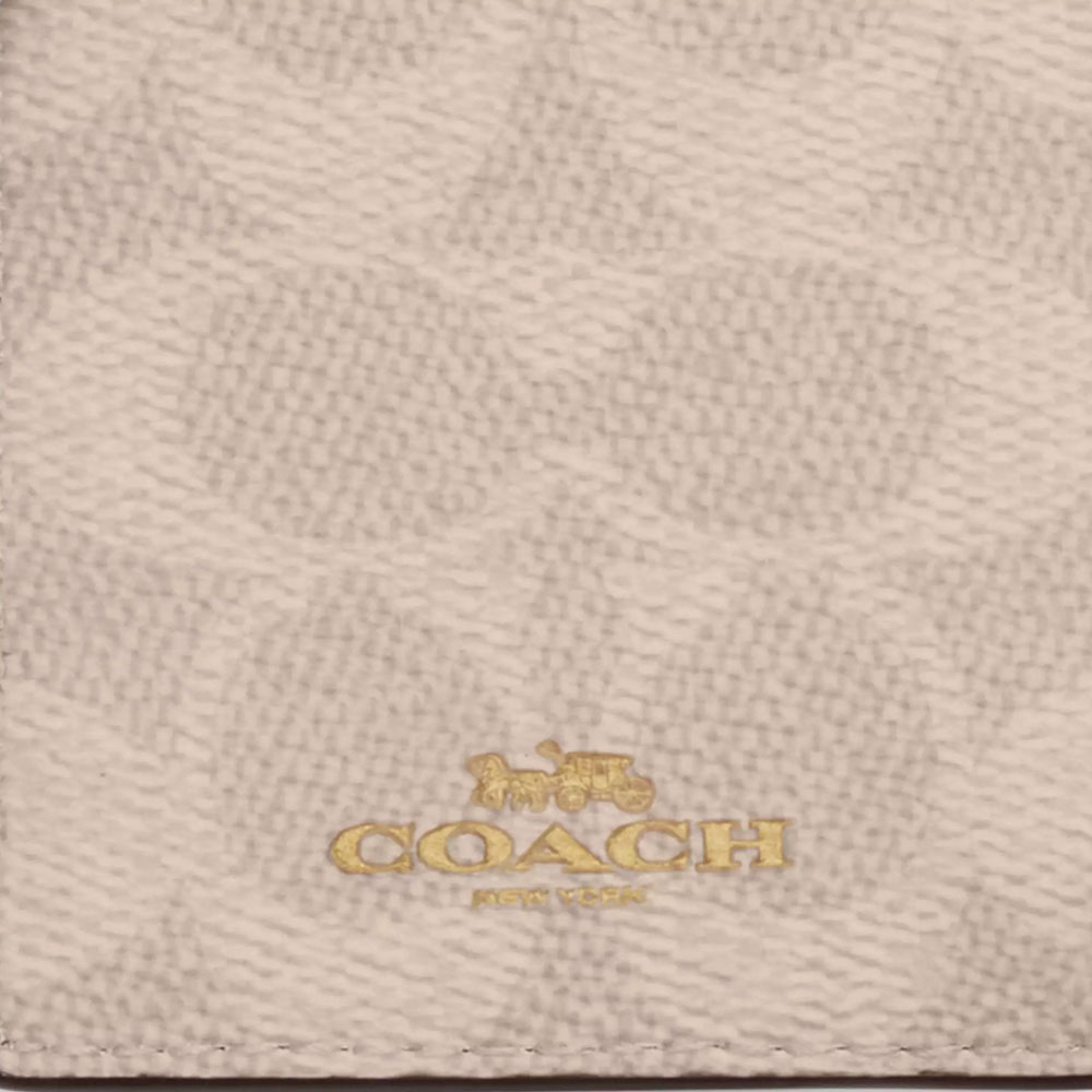 Coach Crossgrain Leather Id Lanyard Sand Chalk # 57311