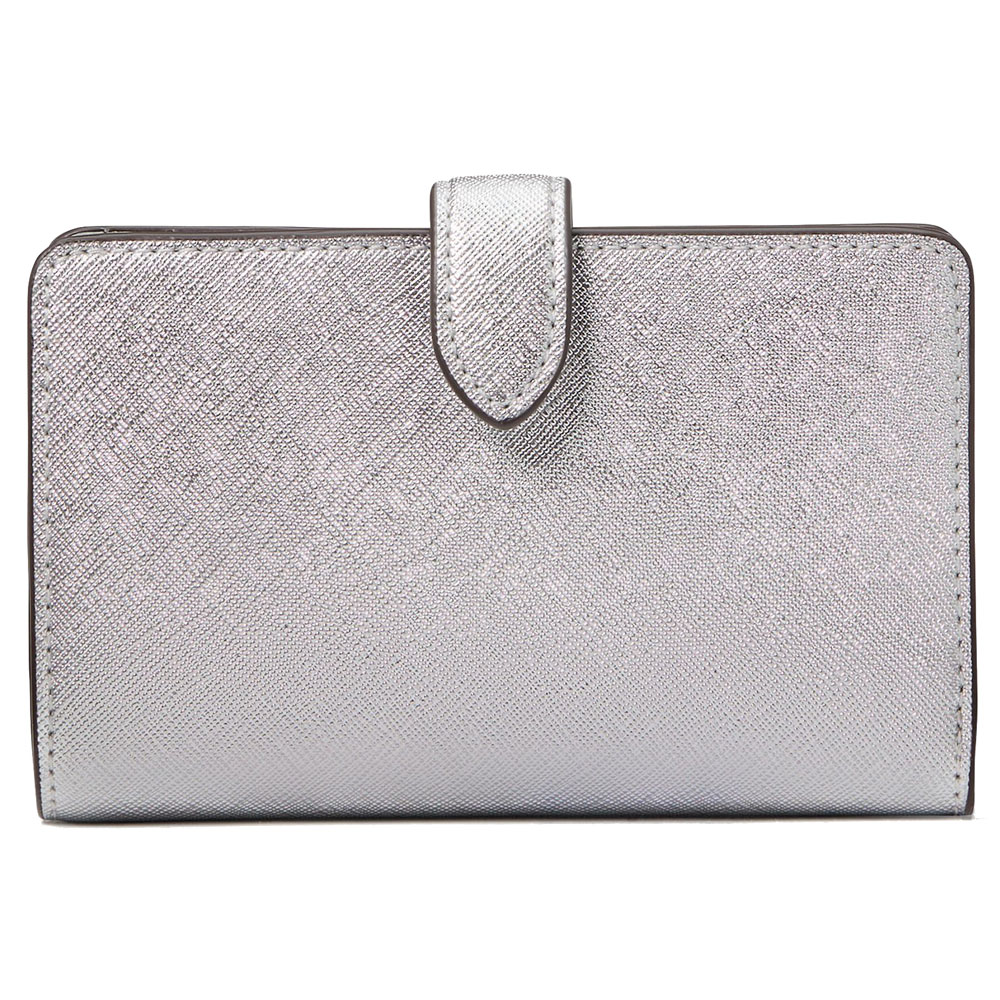 Kate Spade Kenzie Boxed Metallic Medium Compact Wallet Lunar Light # KJ021