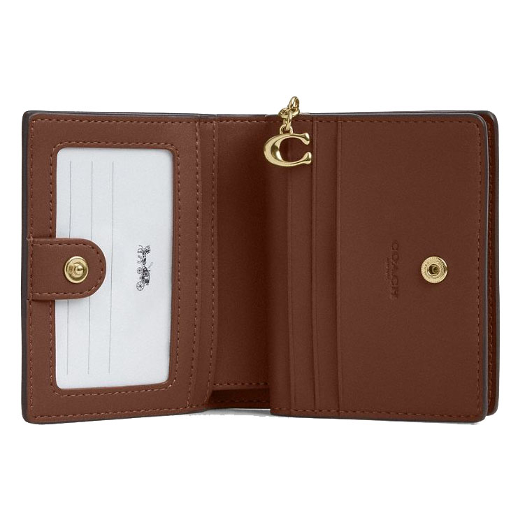 Coach Snap Wallet In Signature Canvas With Shell Print Sand Multi # CBO72