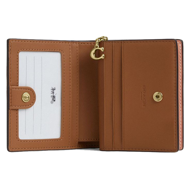 Coach Snap Wallet With Shell Print Coral Sunrise # CBO73
