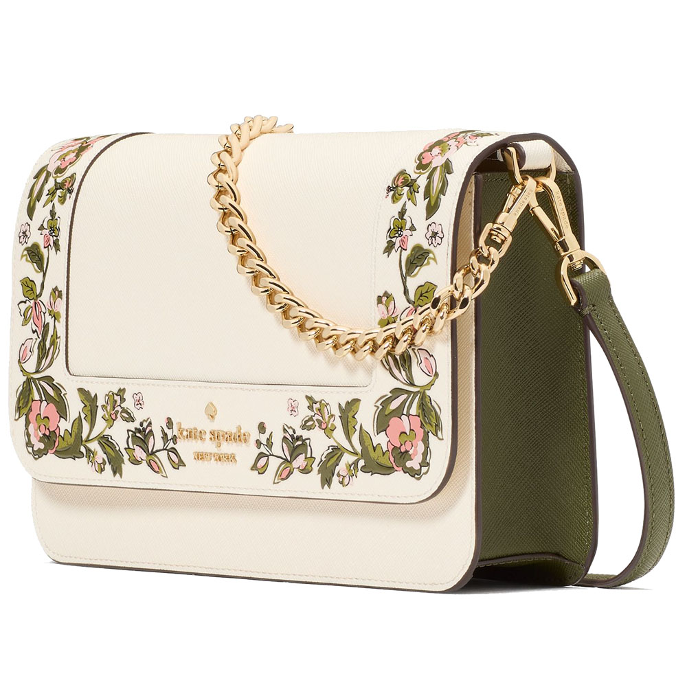 Kate Spade Madison Floral Medium Convertible Crossbody Meringue Multi # KL814