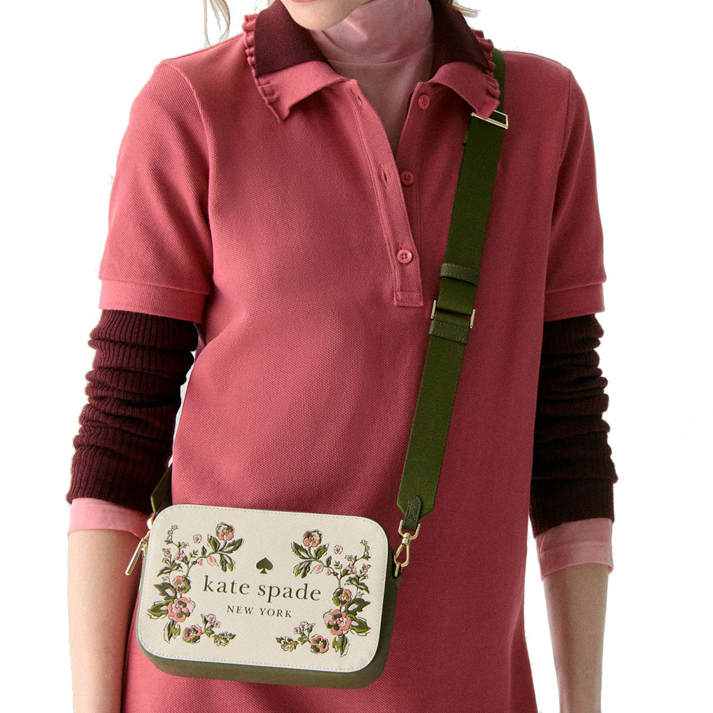 Kate Spade Oh Snap Floral Camera Bag Meringue Multi # KL887